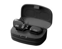 JVC HA-AE5T Draadloze bluetooth-hoofdtelefoon, touch-bediening, slank Aero-design, vermindert windgeluiden, looptijd 27 uur, waterdicht, zweet- en stofdicht, IP55, zwart, klein - thumbnail