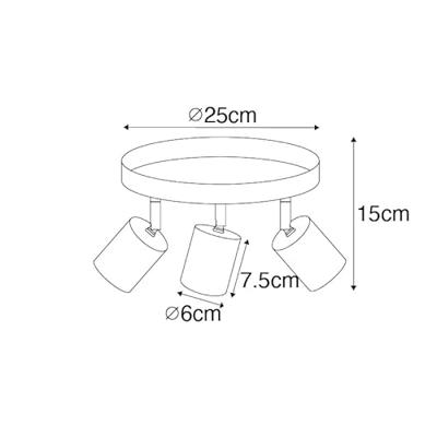 QAZQA Moderne plafondlamp zwart verstelbaar rond 3-lichts - Java