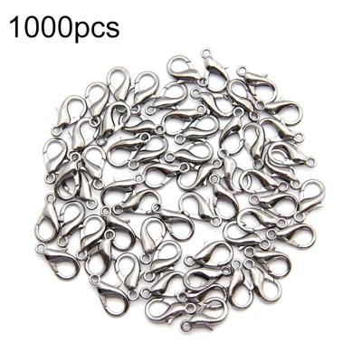 1000 stuks 12mm DIY Sieraden accessoires kwalitatief hoogwaardige legering kreeft Claw(Silver)