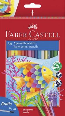 Faber Castell FC-114437 Aquarelpotloden + Slijper en Penseel 36 Stuks Faber Castell FC-114437 Aquarelpotloden + Slijper en Penseel 36 Stuks