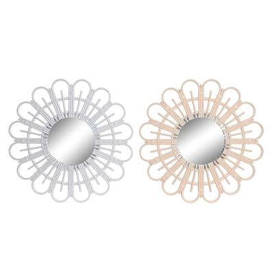 Wandspiegel DKD Home Decor Scandi Kristal Natuurlijk Wit Polypropyleen (50 x 2,5 x 50 cm) (2 Stuks)