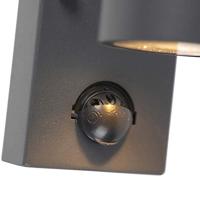 QAZQA Buitenwandlamp antraciet 2-lichts IP44 met bewegingssensor - - thumbnail
