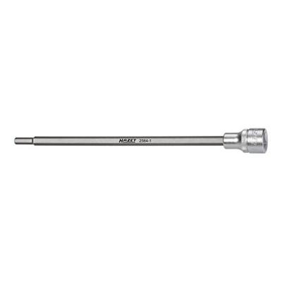 HAZET Aanzuigpijp-dopsleutelbit 2584-1 · 1/2 inch (12,5 mm) vierkant hol · Binnen-zeskant-profiel · SW 6 mm