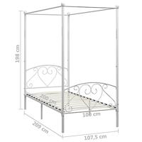 Hemelbedframe metaal wit 100x200 cm - thumbnail