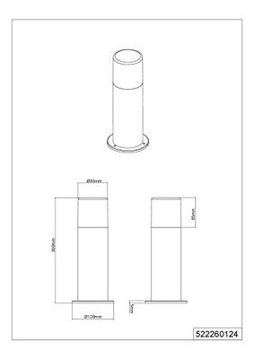 Trio TuinlampHoosic 30cm bruin - 522260124