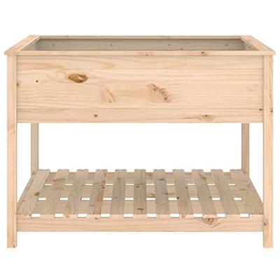 VidaXL Plantenbak met schap 111,5x111,5x81 cm massief grenenhout VidaXL Plantenbak met schap 111,5x111,5x81 cm massief grenenhout