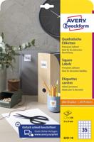 Avery Zweckform vierkante etiketten, 35 x 35 mm, wit, permanent klevend, 350 etiketten, 10 vellen - thumbnail