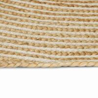 VidaXL Vloerkleed natuurlijk en wit 240 x 240 cm jute - thumbnail