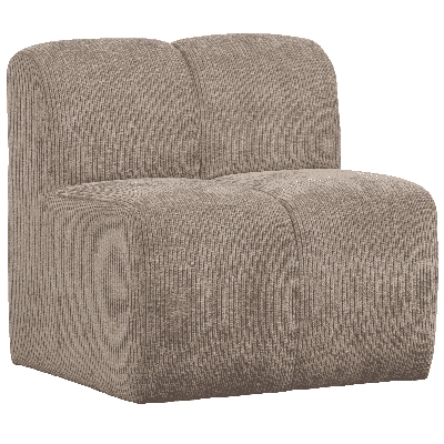 WOOOD Eetkamerbank 'Mojo' Geweven Rib, 84cm, kleur Donker Zand