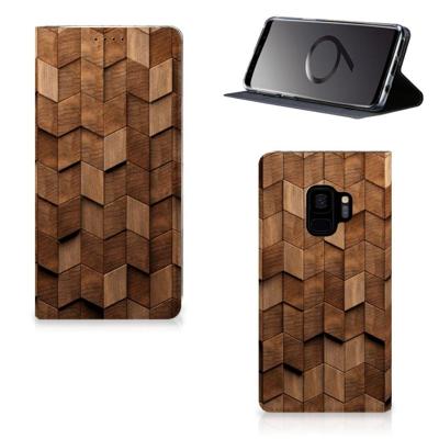 Book Wallet Case voor Samsung Galaxy S9 Wooden Cubes Book Wallet Case voor Samsung Galaxy S9 Wooden Cubes