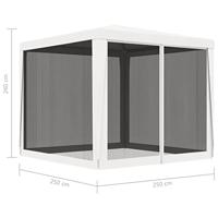 Partytent met 4 mesh zijwanden 2,5x2,5 m wit - thumbnail