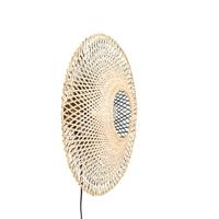 QAZQA Smart wandlamp bamboe 50 cm met stekker incl. Wifi A60 - Rina - thumbnail