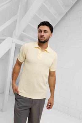 Project X Paris Preppy Texturé Polo Heren Geel - Maat M - Kleur: Geel | Soccerfanshop