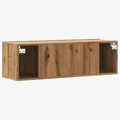 Tv-wandmeubel 100x30x30 cm bewerkt hout artisanaal eikenkleurig
