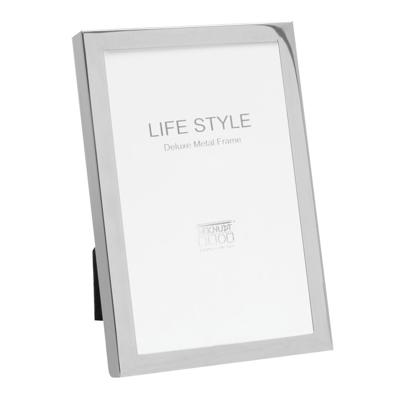 Deknudt Smalle zilverkleurige metalen fotokader 13x18 S57MH1