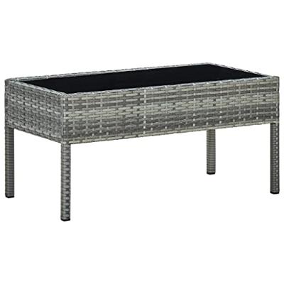 VidaXL Tuintafel 75x40x37 cm poly rattan grijs VidaXL Tuintafel 75x40x37 cm poly rattan grijs