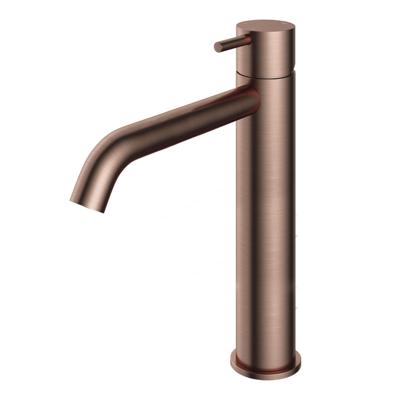 Wastafelmengkraan Hotbath Cobber 1-hendel Gebogen 28.6 cm Geborsteld Koper PVD