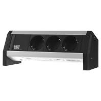 Bachmann 339.1002 Stekkerdoos zonder schakelaar Aluminium, Zwart Randaarde stekker