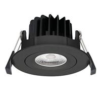 Set van 6 Salerno LED inbouwspots - 8W 650 lumen - 2700K warm wit - Dimbaar - Rond - Kantelbaar - IP44 waterdicht - Zwart - Voor binnen, buiten en badkamer - thumbnail