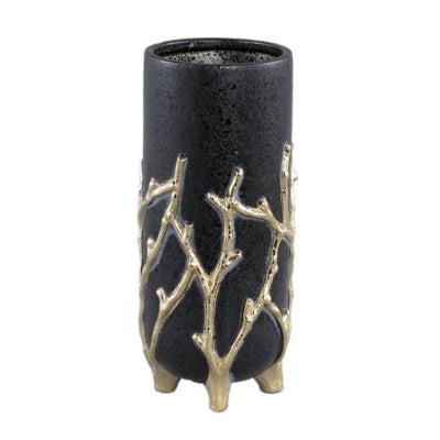 PTMD bloempot quin hoog m zwart 30 cm | 6 stuks