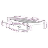 Bedframe zonder matras massief grenenhout wit 90x200 cm - thumbnail