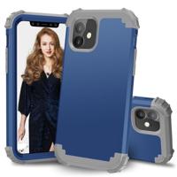 Voor iPhone 11 PC + silicone driedelige anti-drop mobiele telefoon bescherming Bback cover (blauw) - thumbnail