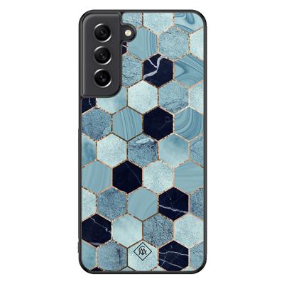 Samsung Galaxy S21 FE hoesje - Blue cubes Samsung Galaxy S21 FE hoesje - Blue cubes