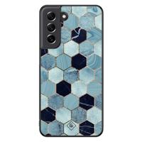 Samsung Galaxy S21 FE hoesje - Blue cubes - thumbnail