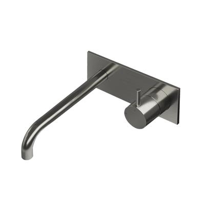 Hotbath Cobber 2-gats inbouw wastafelkraan 25cm met plaat verouderd ijzer