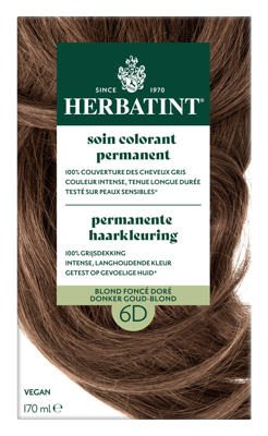 Herbatint Permanente Haarkleuring 6D Donker Goud-Blond Herbatint Permanente Haarkleuring 6D Donker Goud-Blond