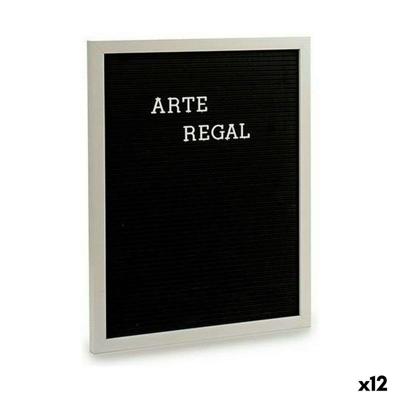 Schilderij Gift Decor Wit Zwart 2,5 x 50,5 x 40,5 cm Paneel 144 Letters (12 Stuks)