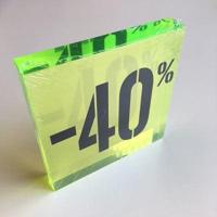 Acryl kortingsblok -40% fluor groen - thumbnail