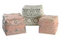 Set decoratieve dozen DKD Home Decor Multicolour Bamboe Boho (3 Onderdelen) - thumbnail