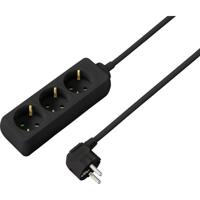 Sygonix SY-4892462 Stekkerdoos 3-voudig Zwart Randaarde stekker 1 stuk(s) - thumbnail