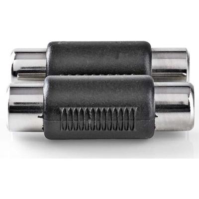 Stereo Audioadapter | 2x RCA female - 2x RCA female | 10 stuks | Zwart