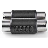 Stereo Audioadapter | 2x RCA female - 2x RCA female | 10 stuks | Zwart - thumbnail