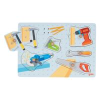 Goki houten vormenpuzzel gereedschap met geluid, 6st. - thumbnail