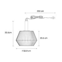 QAZQA Moderne buiten hanglamp zwart met witte kap 32.9 cm IP44 - - thumbnail