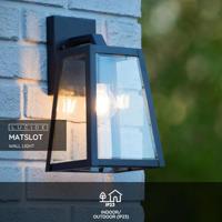 Lucide MATSLOT - Wandlamp Binnen/Buiten - 1xE27 - IP23 - Zwart - thumbnail