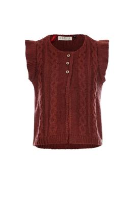 LOOXS Little Meisjes gilet gebreid - Wijn rood
