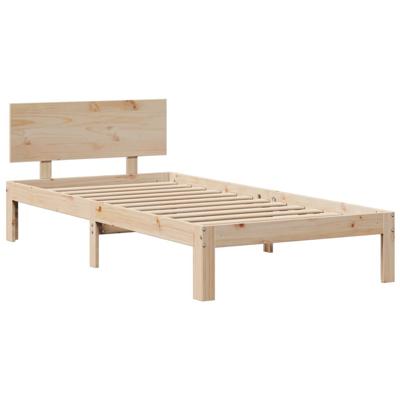 Bed met boekenkast zonder matras massief grenenhout 100x200 cm