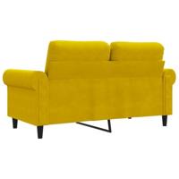 Tweezitsbank 120 cm fluweel geel - thumbnail