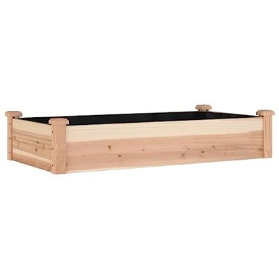 VidaXL Plantenbak verhoogd met voering 120x60x25 cm massief vurenhout