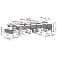 17-delige Tuinset met kussens poly rattan grijs - thumbnail