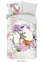 Good Morning Dekbedovertrek "Hert" - Grijs - (140x200/220 cm) - Katoen Flanel - thumbnail