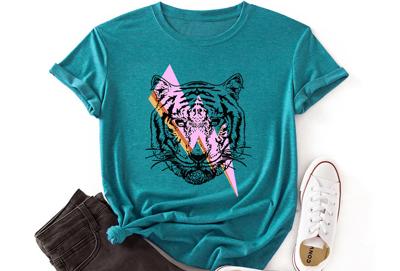 T-shirt met tijgeropdruk