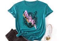 T-shirt met tijgeropdruk - thumbnail