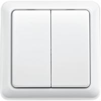 KlikAanKlikUit AWST8802 Draadoze dubbele wandschakelaar Schakelaar Wit - thumbnail