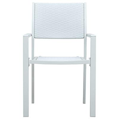 Tuinstoel 4 st rattan-look kunststof wit Tuinstoel 4 st rattan-look kunststof wit