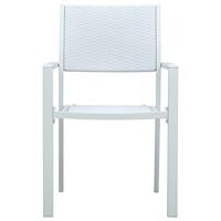 Tuinstoel 4 st rattan-look kunststof wit - thumbnail